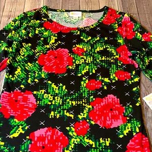 🌷LULAROE GIGI PINK GEOMETRIC ROSE TOP🌷 (NWT)